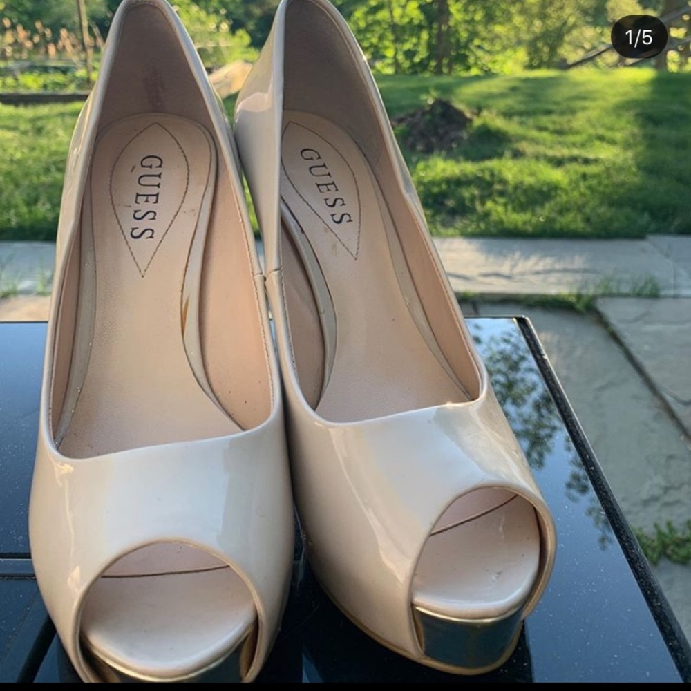Nude GUESS brand shoes